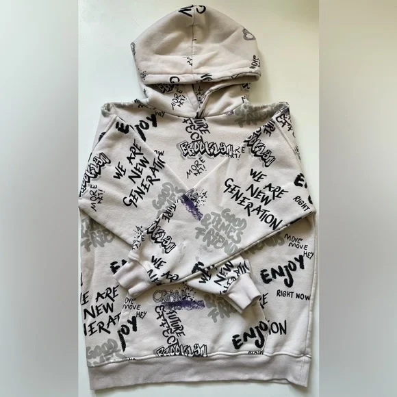 Zara | Shirts & Tops | Zara Kids Graffiti Hoodie Sweatshirt